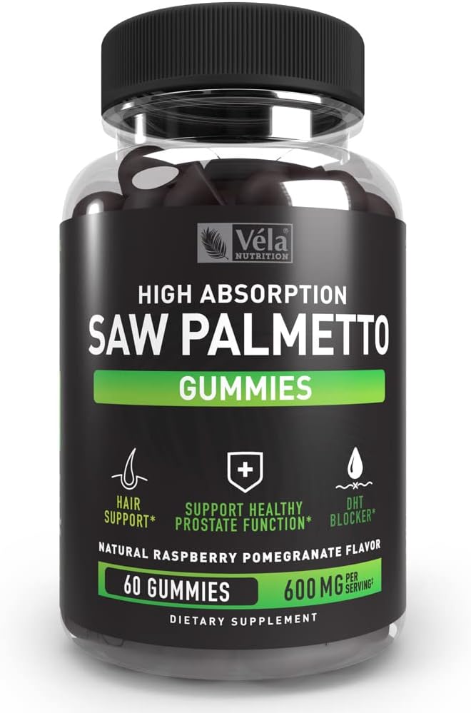Saw Palmetto Gummys Complex for Men and Women + 头发生长补充 + 尿液功能支持 前列腺功能支持 → DHT Blocker → 60 Gummys