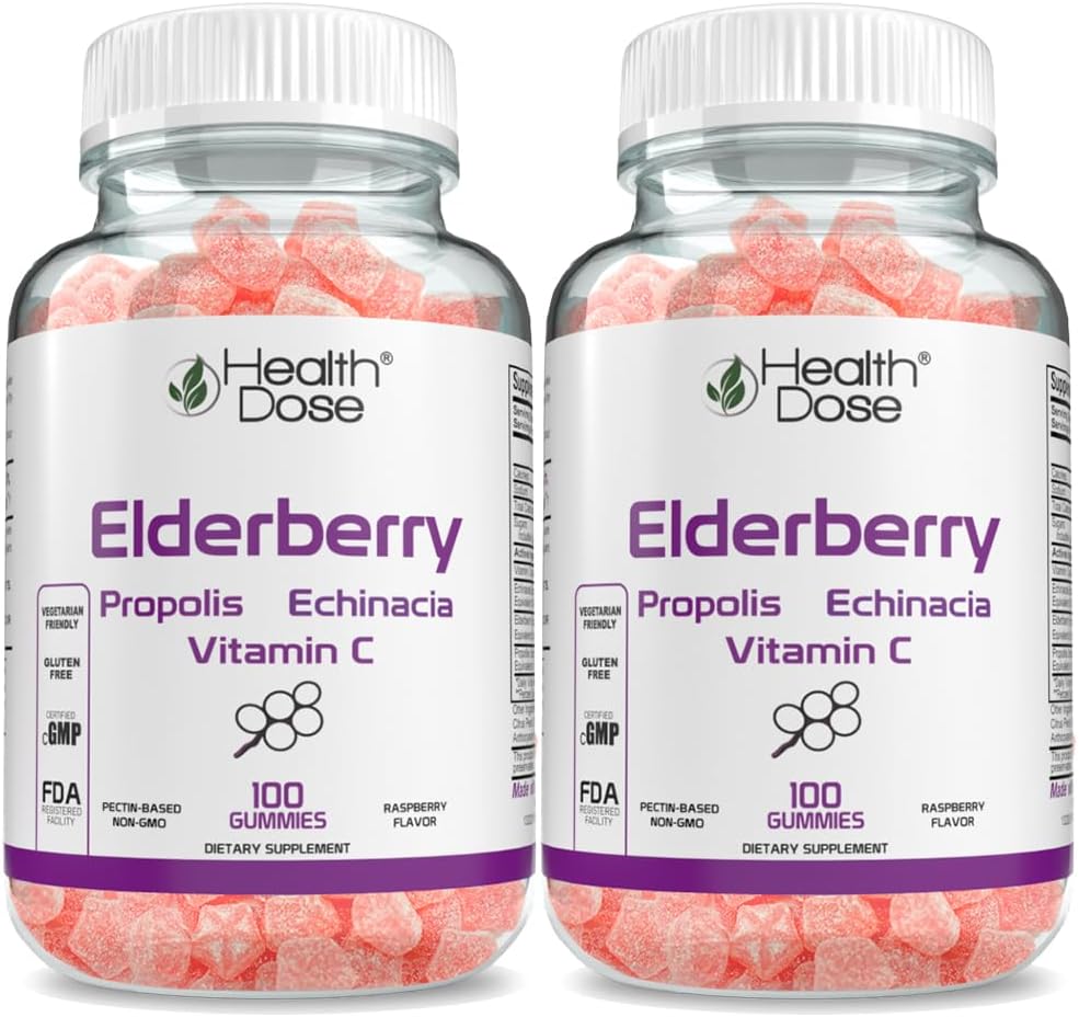 " 健康 " 、 " 健康 " 、 " 长莓 " 、 " 桑布库斯 " 、 " Gummy Vitamins Kids 100 Gummys " 、 " Propolis Excution " 、 " Echinacea " 、 " 维生素C " 、 " Yummy Raspberry Flavor " 、 " Vegan " 、 " Gluten-Free " 、 " 国防 " 、 " 免疫支持 " 等。 包装 2