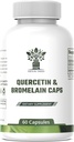 1000mg Quercetin,200mg Bromelain Complex - 免疫支持,季节性过敏和呼吸卫生补充剂 - Vegan, Non-GMO, 60 Capsules