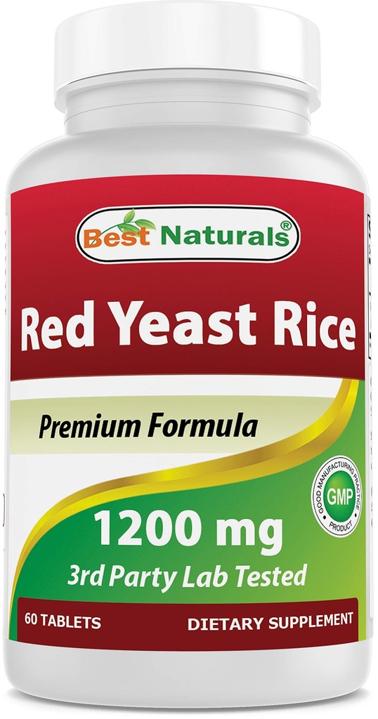 最佳自然品红酵母稻 1200 Mg 60 片(无锡宁)