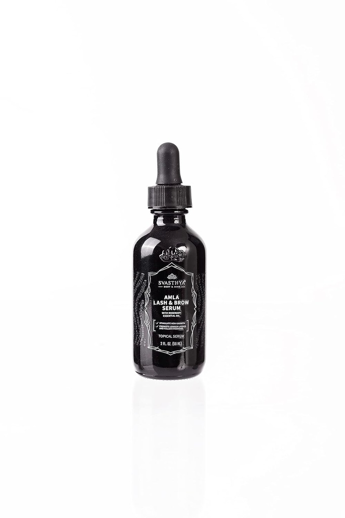 Svasthya 身体和心灵 有机 Amla Castor Oil - 为眉毛和眉毛增生而压血 - Lash Serum for Longer, Thicker Lashes - 头发增生油 为Thicker, Healter Hair