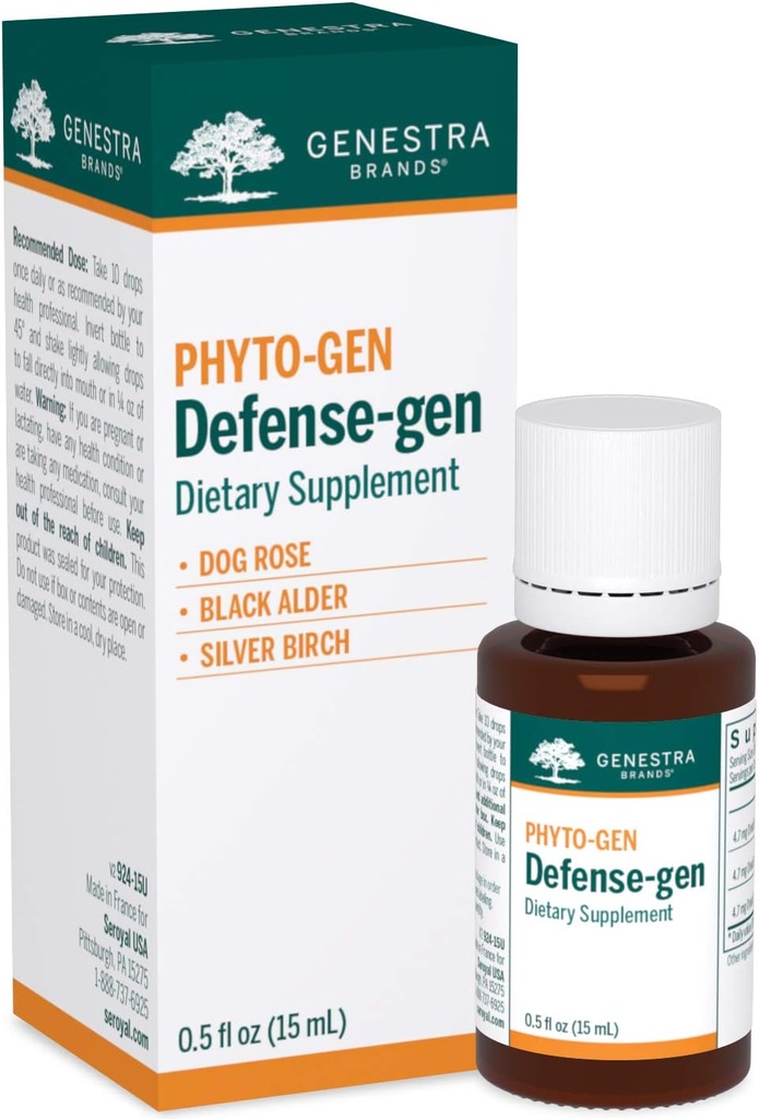 Genestra Brands Defense-gen QQ狗玫瑰,黑阿尔德,和银伯奇草本植物增刊QQ0.5 fl.
