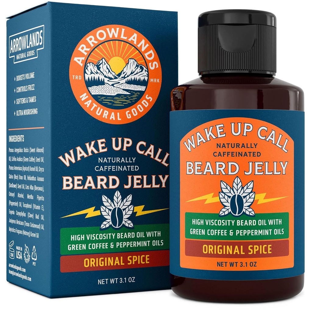 Wake Up call Beard Jelly - Cafeine Beard Growth Oil with Virgin Green Coffee Oil & Peppermint, Natural Thickener and Moisturizer (3.1oz,原汁原汁原汁) 豆瓣植物研究所.