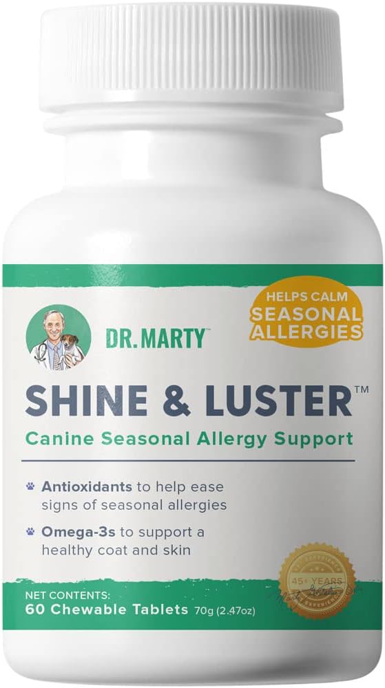 Marty Shine博士 & Luster 季性过敏症 支持对狗的 Chewables, 60 Ct.