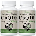 Liposomal CoQ10 800mg Ubiquinol Softgel, Max 吸收 Ubiquinol Coenzyme Q10, Ubiquinol CoQ10 抗氧化剂补充,心脏功能与能源生产,纯CoQ10 800mg, 120 Vegan Softgel