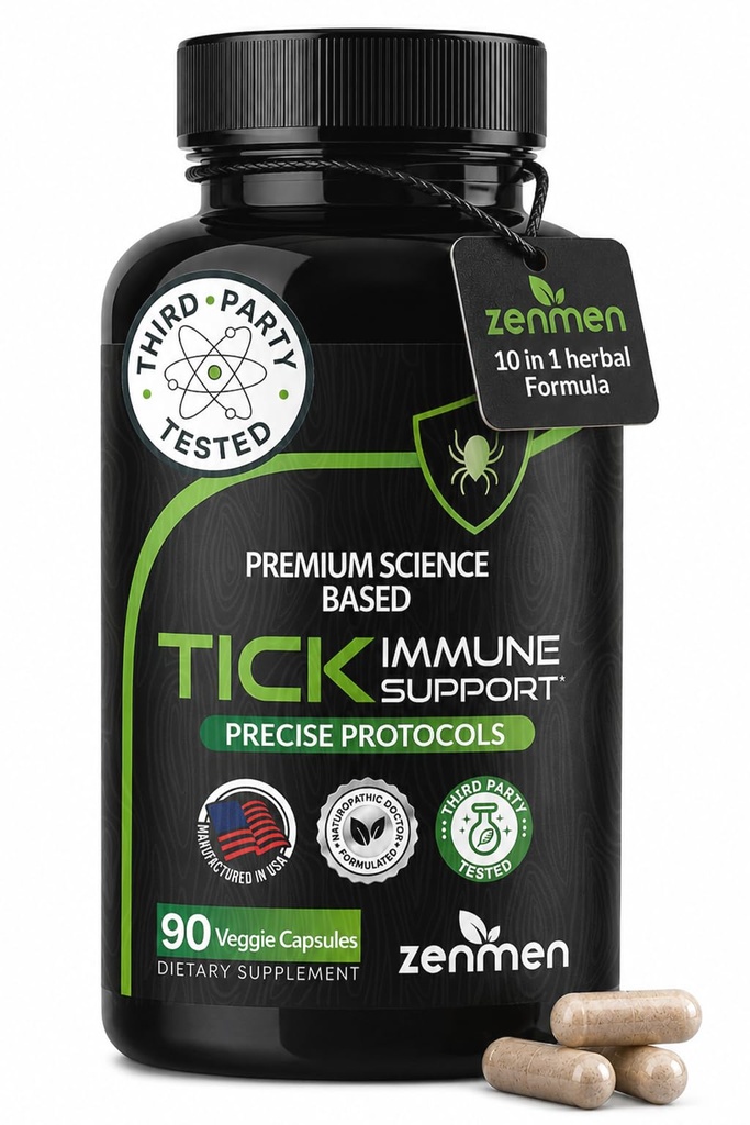 Zenmen Tick Immune支持补编 - 改进公式 - 日本 Knotweed, Cat's Claw, Chinese Skullcap, Cryptolepis Sanguinolenta, Sweet Wormwood - 90 Vegan Capsules, 美国制造