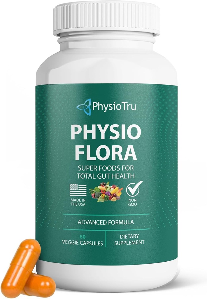 古特猪笼草(Physio Flora Crucumin Piperine),人工增生(Probiotics)和预生(Prebiotics for Gut, 60 Veggie Capsules)