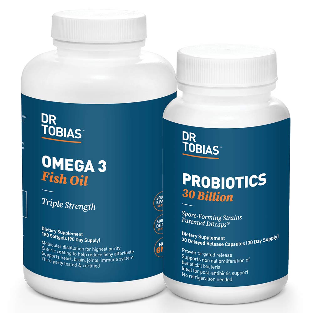 Tobias Priotics博士 30亿和Omega 3鱼油(2000毫克),用于消化支持和总体健康