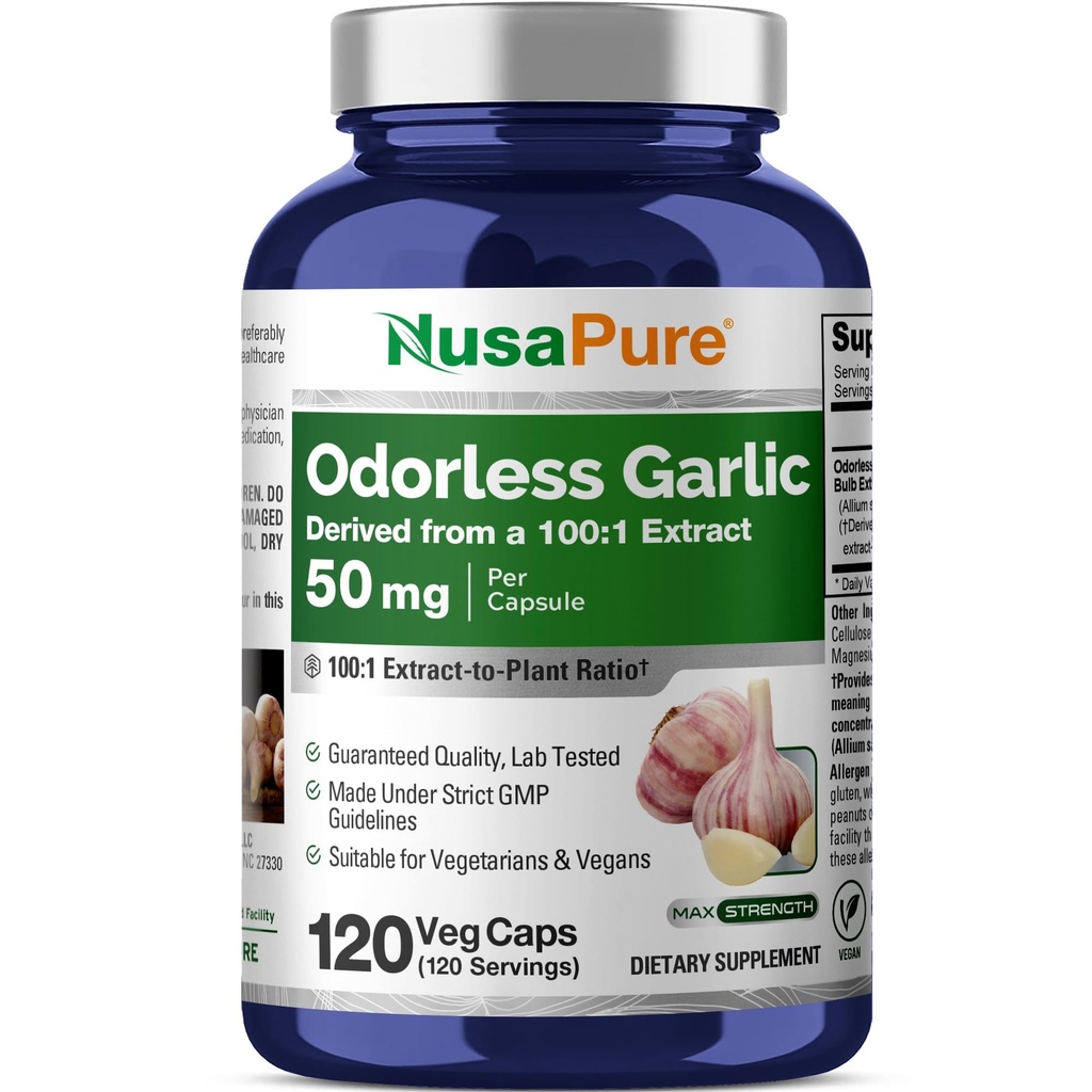 NusaPure Odorlic 100:1 提取物,50 mg 等效于5000mg Capsule → 120 Veggie Caps → 高概率 → 草药补充 → → 非GMO