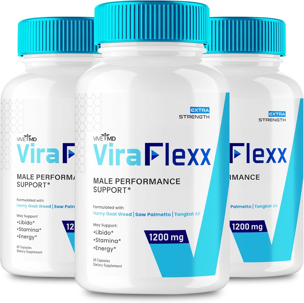 VIVE MD ViraFlexx 男性游戏,ViraFlexx 男性游戏 - 最大性能,所有自然饮食补充 外强药丸,ViraFlexx Pro支持总体健康,Vira Flexx 评论(3包)