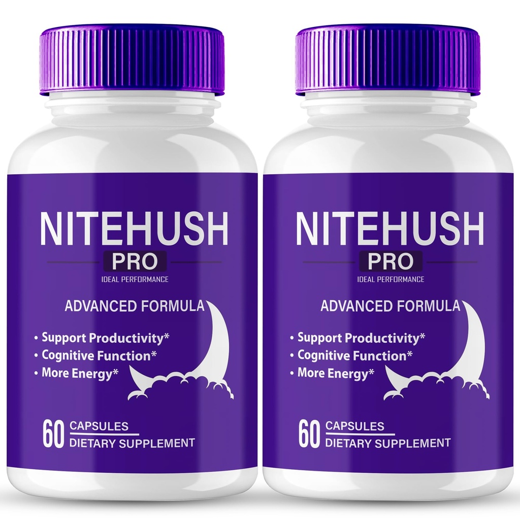 Nite Hush Pro Brain Pro Remember and Focus Capsules, NiteHush 高级公式 大脑健康支持 - 最大强度 诺特罗普学 NiteHush Pro All Natural Supports Reviews (2包)
