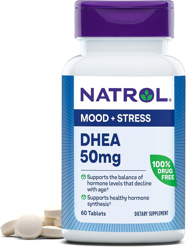 Natrol Mood & Express DHEA 50mg with Calcium, 《平衡某些荷尔蒙水平和Mood支持的饮食补充》, 60平板, 60天供应