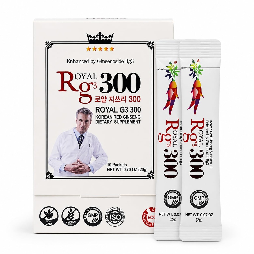 RG3 300-Ginsenosides Rg3 增强型(Rg3:50mg/Sachet) 韩国红帕纳克斯 Ginseng 粉末-Made,10 Sachets,Rare Ginsenoside