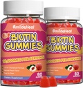 2 Pack Biotin Gummys for hair growth 10000 mcg, hair skin and Nails Gummy with Folic Acid, 维生素A, B, C, E & D, Vegan biotin Vitamins for Men & Men, 120 Gummys (中文(简体) ).