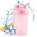 Prodigy营养实验室 Premium Shaker Bottle Perfect for protein Shakes and Pre Workout - 14 Ounce (Pink) 蛋白质摇摇摆和前期工作最佳瓶子(Pink)