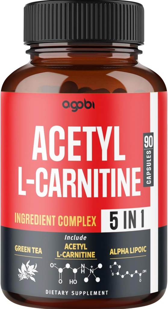 乙酰L-Carnitine补充剂 - 2600mg 3个月 - 与Alpha Lipoic酸,绿茶,绿咖啡豆和Raspberry Ketones 混合 - 记忆和脑健康支持,Non-GMO - 90 Vegan Capsules