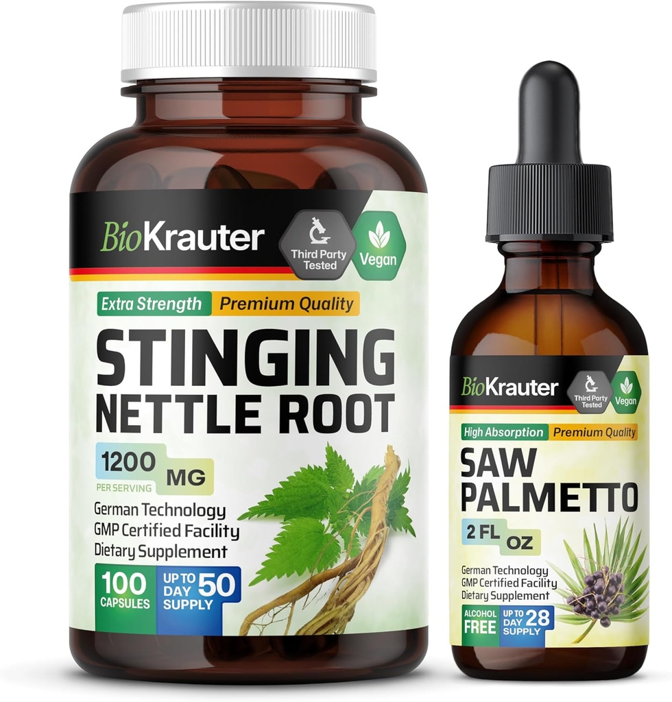 BIO KRAUTER Sting Nettle 100 Capsules & Saw Palmetto Tincture 2 Fl. Oz. (原始内容存档于2017-03-09).