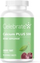 庆祝维生素钙+-500mg 钙 Citrate, 333 IU 维生素D3 & 34mg 氨基镁用于后脑外科手术 - Gluten-free & Sugar-free - Cherry, 90 Chewable 片