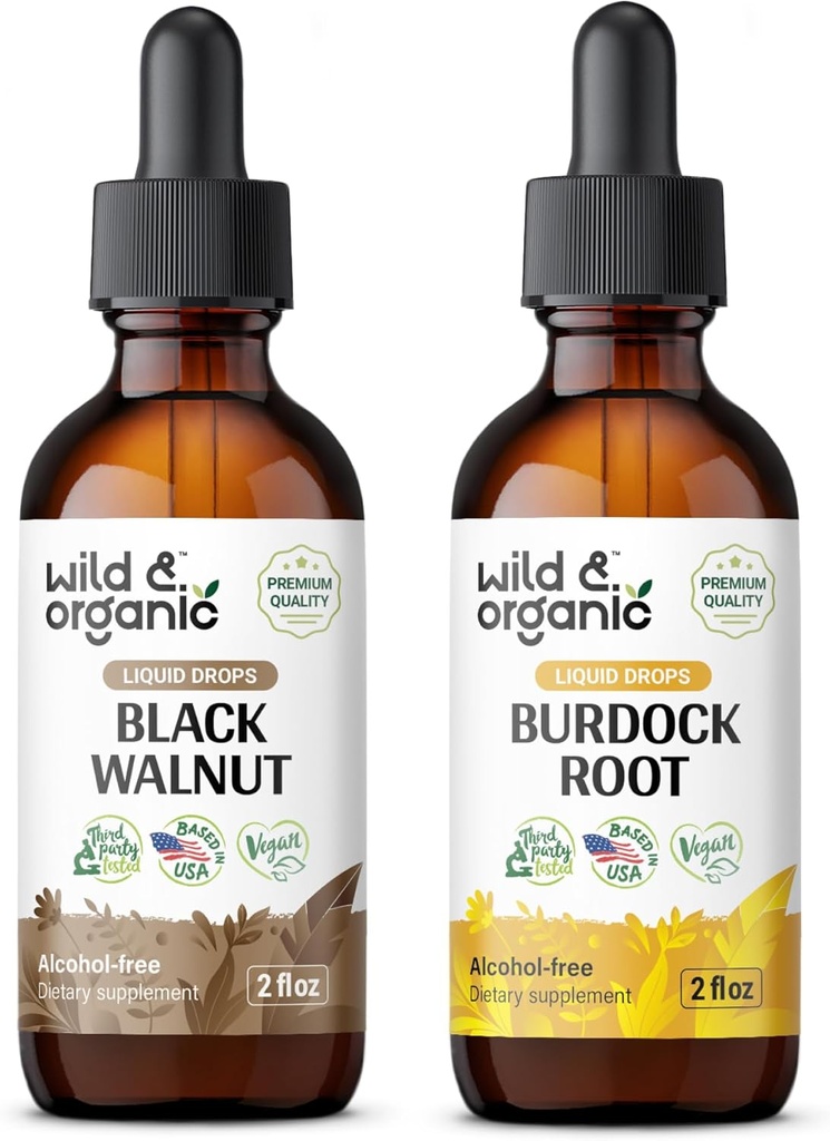 野生和有机黑胡桃叮当 2 fl oz & Burdock 根叮当 2 fl oz