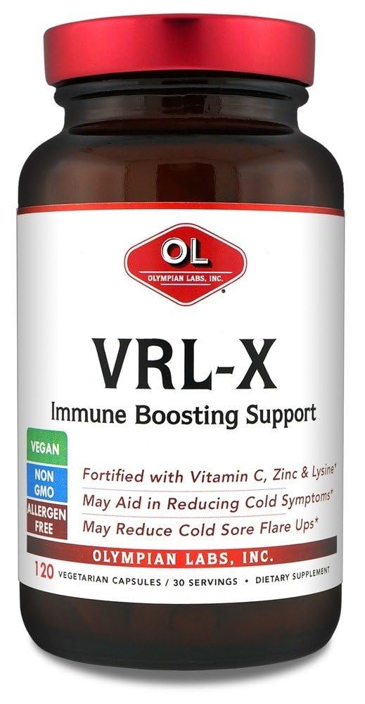 奥运实验室 VRL-X 高级免疫支持,维生素C,锌和莱辛,寒酸救济的May Aid,120 Capsules