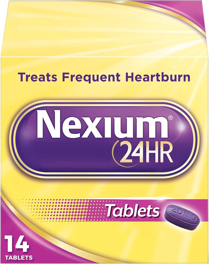 Nexium 24HR 延后释放的心火药片,Someprazole 镁酸还原剂,20毫克,14 计数
