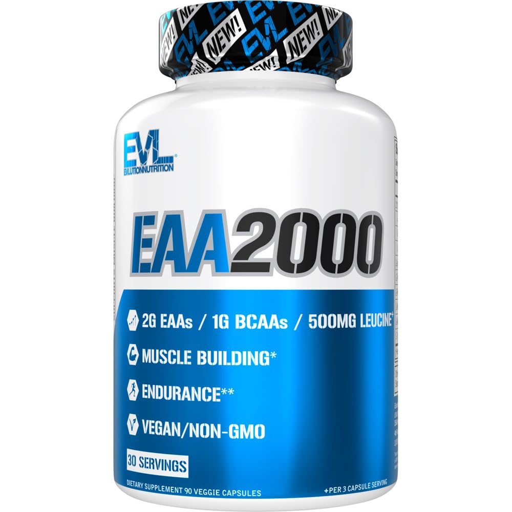 BCAA EAA 基本氨基酸卡普尔-EAA 工程前和工程后建筑肌肉耐力和恢复支持补充剂,每服务2克+1克BCAA在最佳2:1:1中的比例(30名服务)