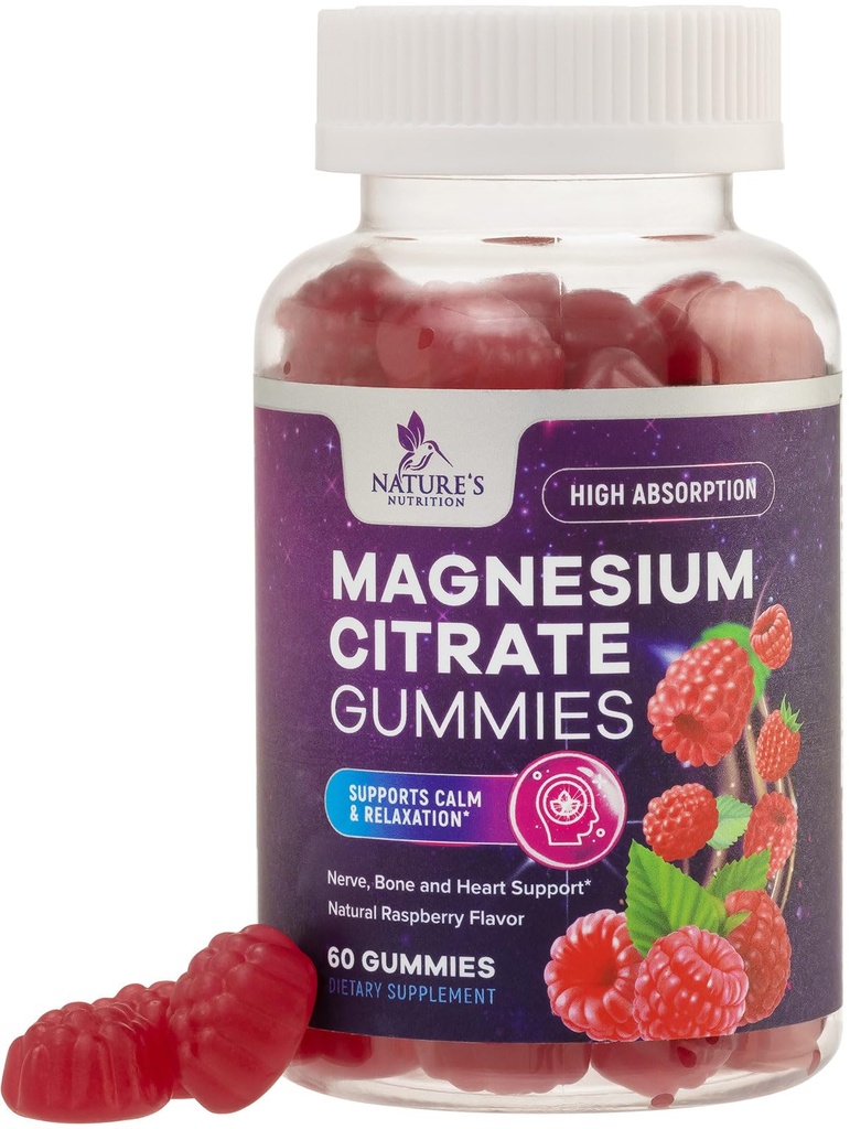 甘油酸镁补充剂 -- -- 高吸附剂、成人和儿童的Vegan Magnesium Gummy补充剂、肌肉、神经、骨骼和心脏支持的Magnesio Gummy补充剂 -- -- 60古米