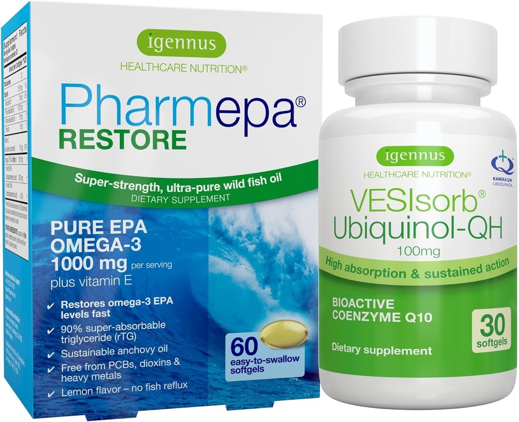 Pharmepa Recovery EPA & VESIsorb Ubiquinol-QH CoQ10 心脏健康包, 作者:Igennus