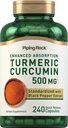 Piping Rock Turmeric Curcumin 补充500 mg → 240 capsules → 与黑辣椒 → 标准化复合体 → → 非GMO, Gluten Free