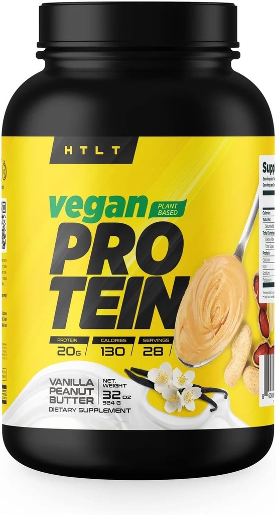 HTLT 的 Vegan 蛋白质 由 HTLT 的 Plant Protein Powder 的 Pea 和 Rice 蛋白质 蛋白质 混合剂 用于高蛋白摇摆和烤制治疗, (Vanilla 花生酱)