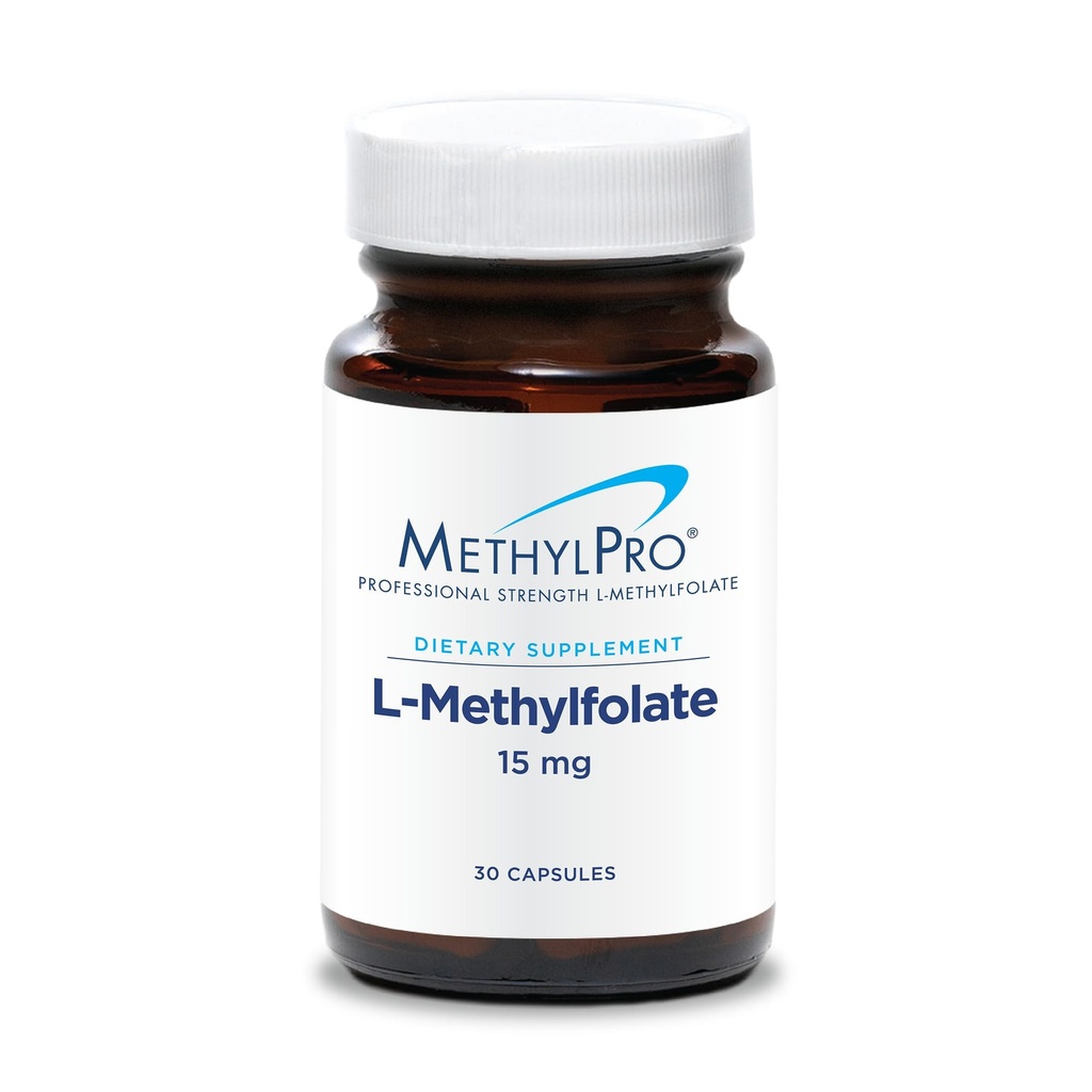 MethylPro 15mg L-Methylfolate(30 Capsules) - 专业强活性甲基folate,5-MTHF Mind,脑健康+免疫支持,非GMO + 无充电器的无粘液