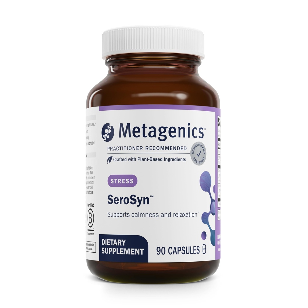 基因组学 SeroSyn - L-Thenine 补编 - 支持一种沉思感 * - 5-HTP 补编 - 非GMO & Gluten-free - 90 Capsules