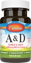 Carlson - A & D, 10000 IU (3000 mcg RAE) 维生素 A, 400 IU (10 mcg) 维生素 D3, 视觉支持,皮肤健康, 100 软宝石