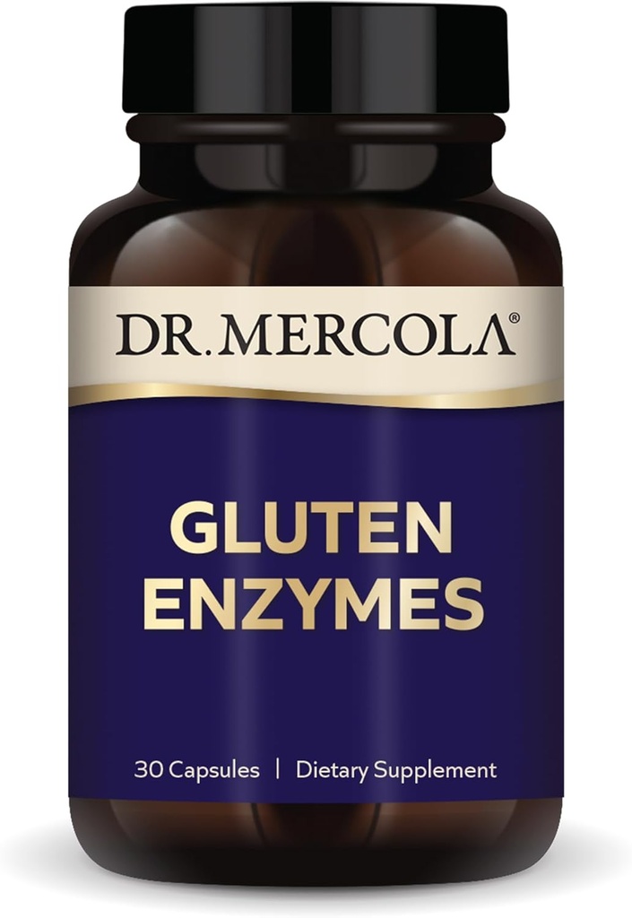Mercola Gluten Enzymes博士, 30 Capsules, Non-GMO, Gluten Free, Soy Free (英语).