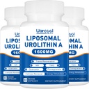 Urolithin A Supplement 1600mg 促进肌肉强力和能源生产、TMG促进健康同位素水平和Nicotinamide riboside NAD+促进长寿-60软胶(3瓶)