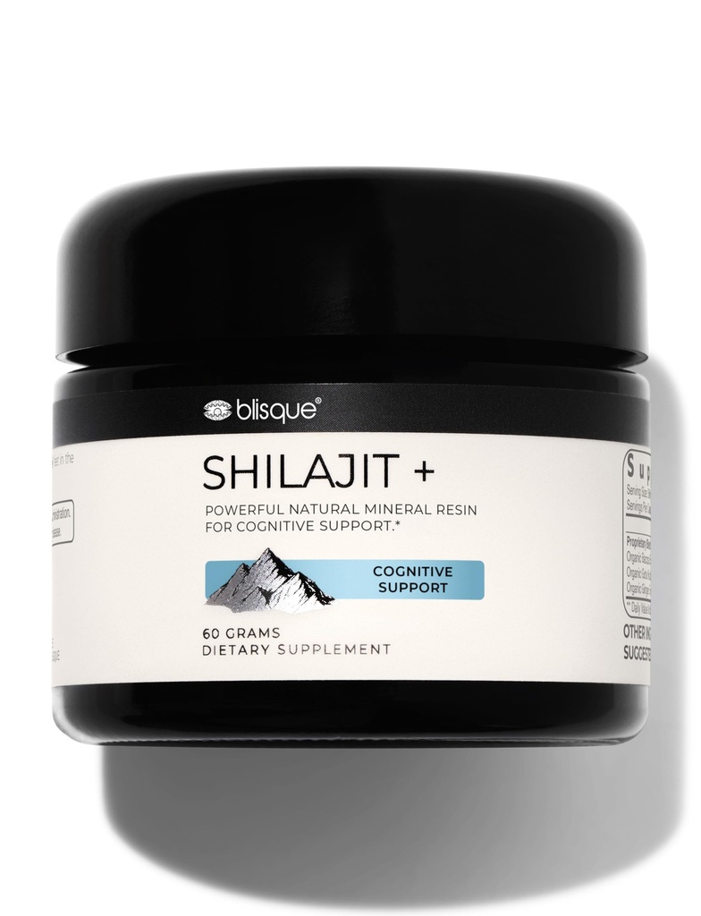 Blisque - 纯喜马拉雅有机物 Shilajit Resin 补充 ++ 认知支持 ++ 有机巴科帕和 Gotu Kola + 认证和自然 ++ 60格拉姆