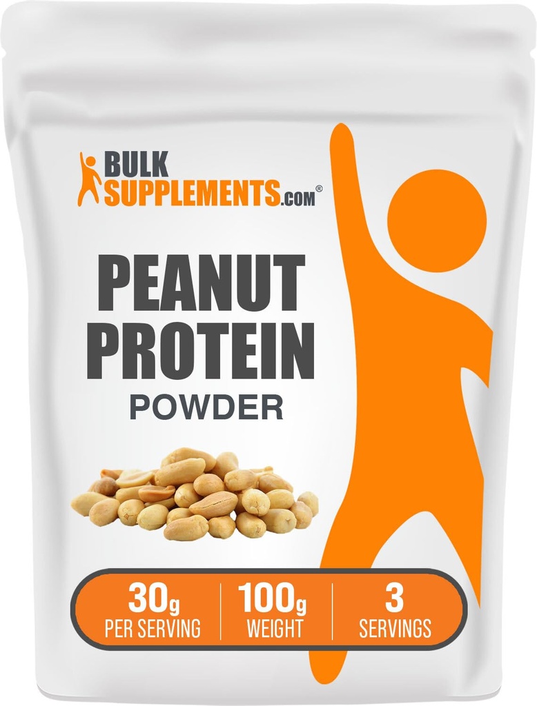 Bulk Assupports.com 花生粉蛋白粉 - 脱落花生粉 - 花生蛋白粉 - 花生蛋白粉 - 花生蛋白粉,Gluten Free,每服30克,100g(3.5 oz)(包1)