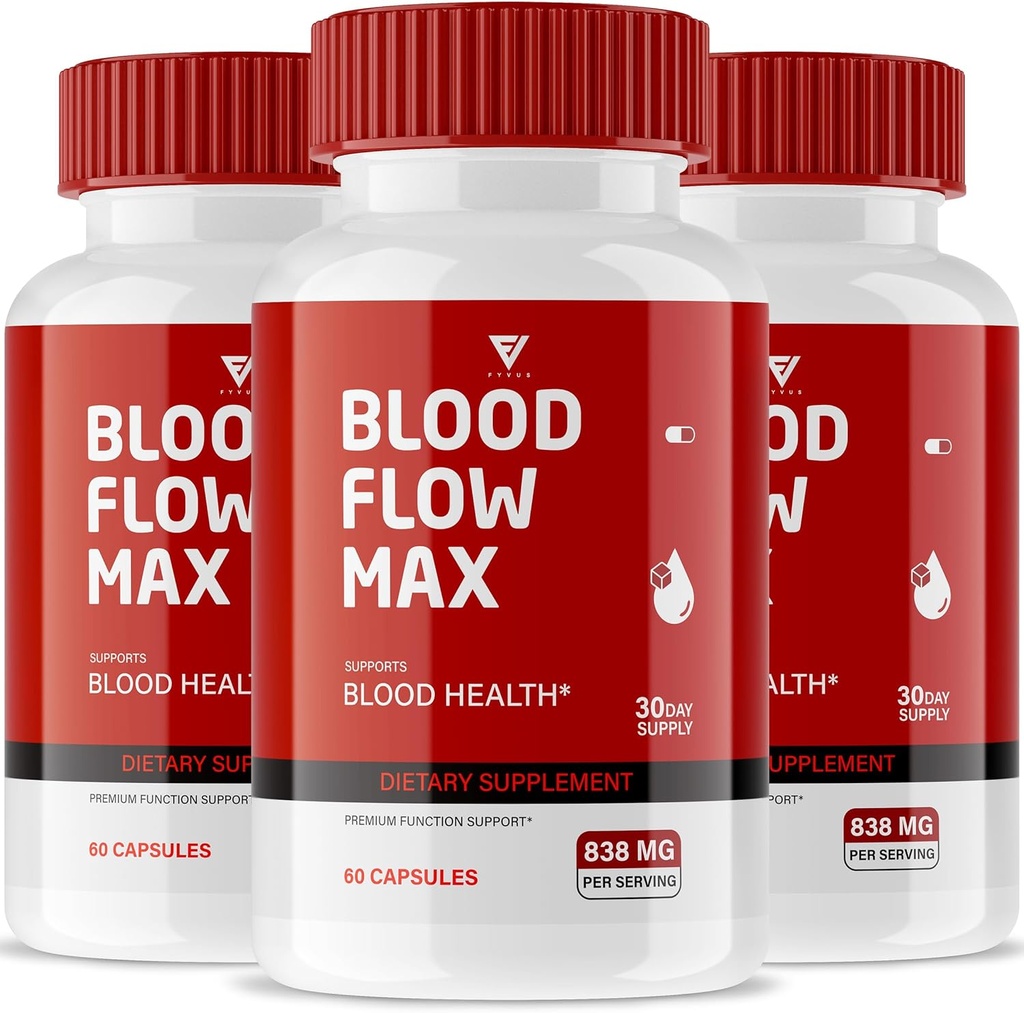 (3 Pack) 血液流 Max Capsules, BloodFlow Max 高级强力健康流动水平支持补充,血液流 最大总体 所有自然健康药丸审查(180 Capsules)