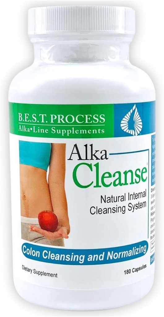 Alka-Cleanse Best process Alkaline — 草药解毒剂Colon Cleanse & Digestive Distress Formula — Psyllium Husk, Probiotics, Enzymes & Herbs (1)