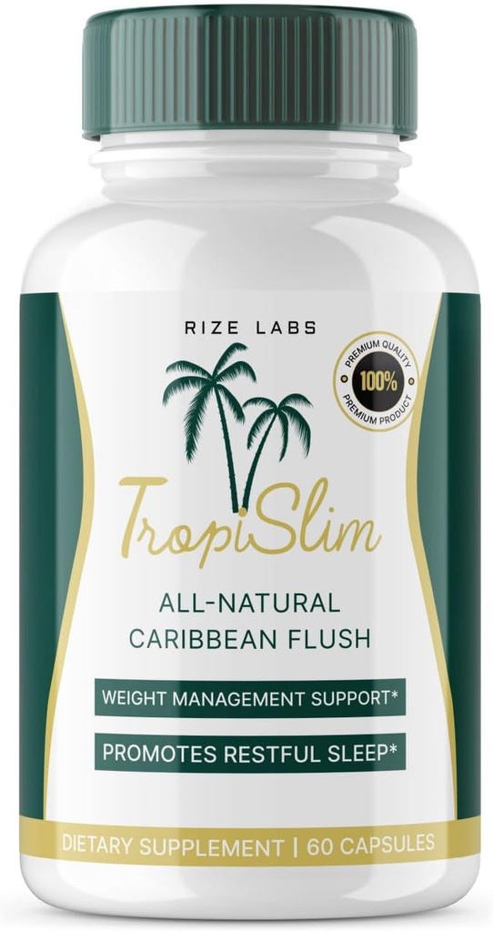 rize 实验室 - Tropislim All Natural Caribbean Flush,体重损失补充,女性的石膏,健康生活方式+Leaner Physique(60 Capsules)