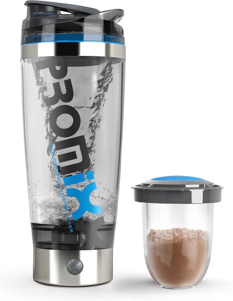 Promix Pro Shaker Bottle(iX-R版) QQ可充电,对平滑蛋白摇摆的威力包括补充存储 - BPA Free QQ 20oz Cup(银蓝/Gray)
