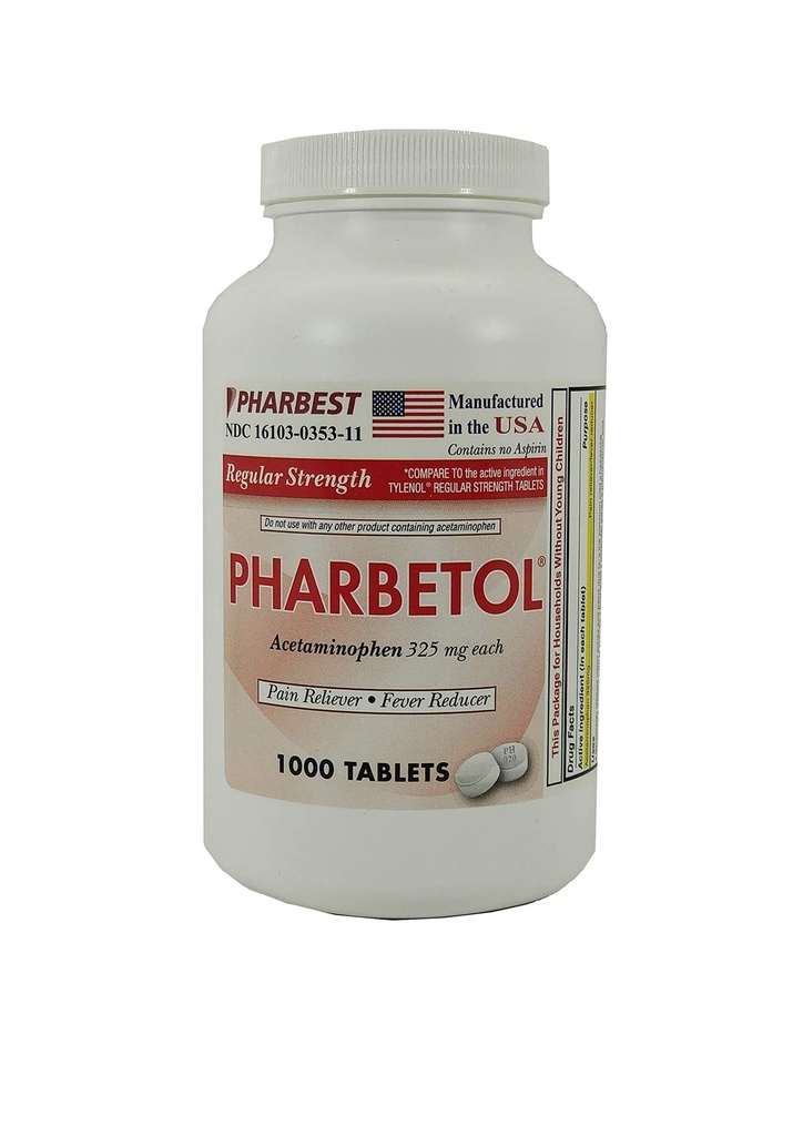 Pharbest Acetaminophen 325毫克1000 计数片