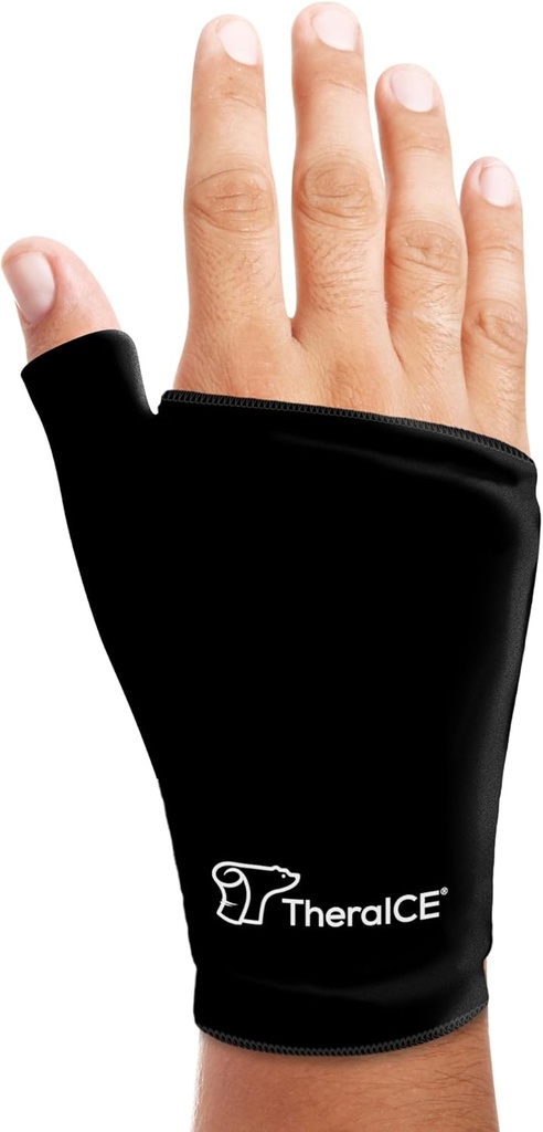 TheraICE Wrist Ice Pack 包 缩略图 双手换热冷疗法 - 伤痕可重复使用的软胶手套,Carpal隧道,关节炎,De Quervain的Tenosynovitis - 适合大多数男性 - L/XL