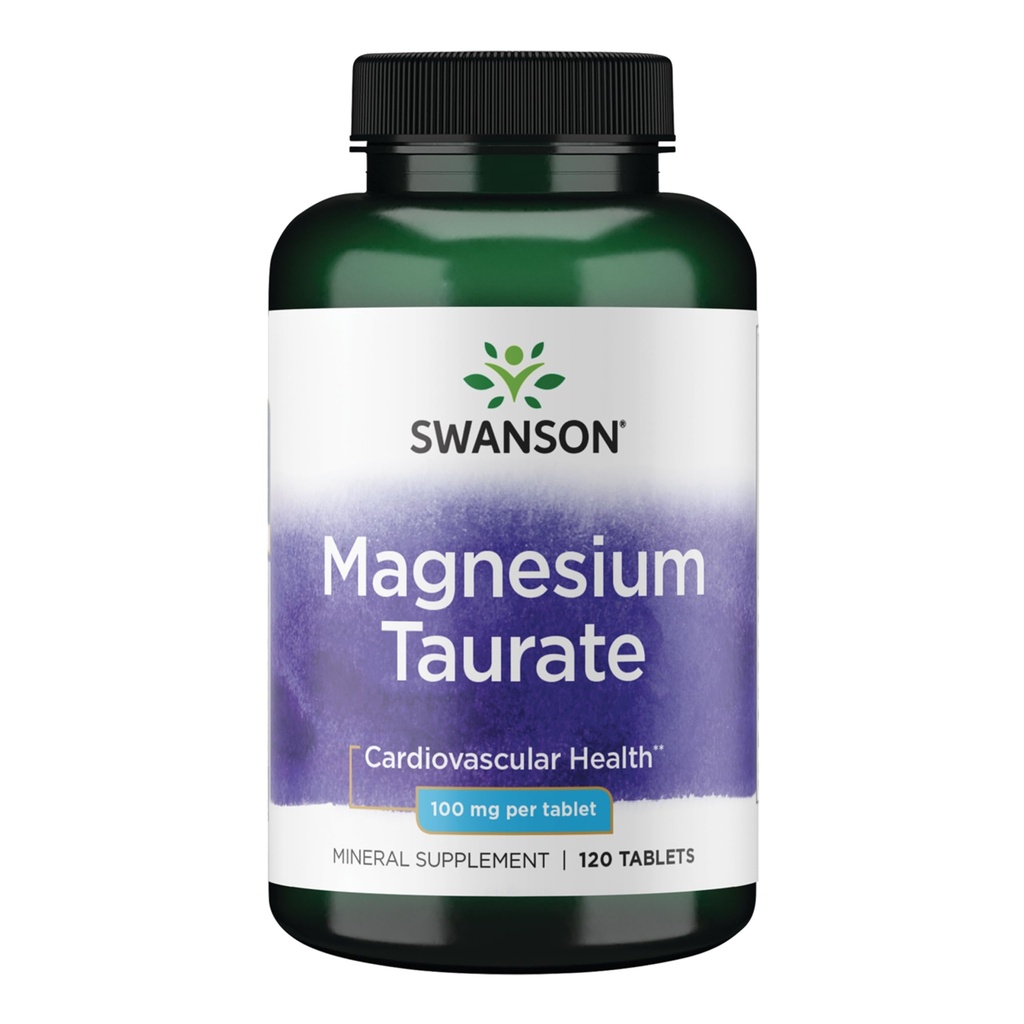 Swanson Magnesium Taulate - 矿物补充物-天然镁和陶里因公式(120片,每片100毫克)