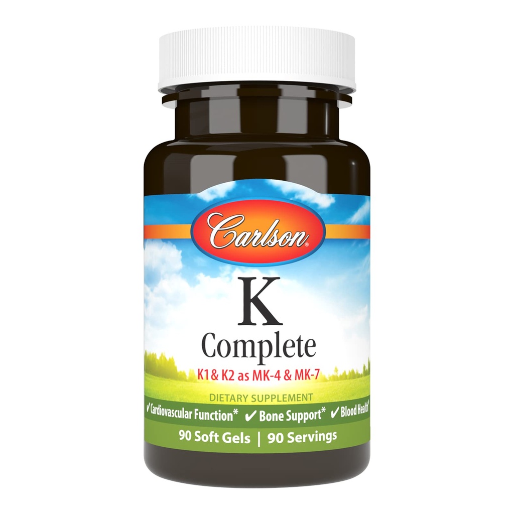 Carlson Labs K 完整软胶, 90 计数