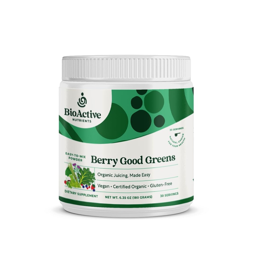 生物营养:莓好绿 - 超级食品粉 - 30种服务 - 100%的USDA有机非GMO Vegan补充剂,帮助助推能量,解毒,健康代谢,全食品营养