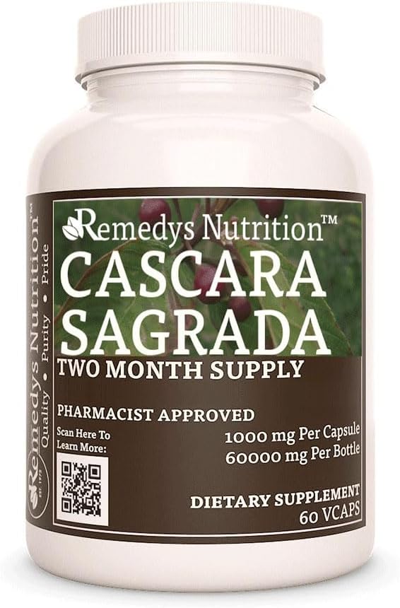 补救措施 Cascara Sagrada − 1 000毫克,60 维冈卡普勒斯草食补充 → 两个月供应