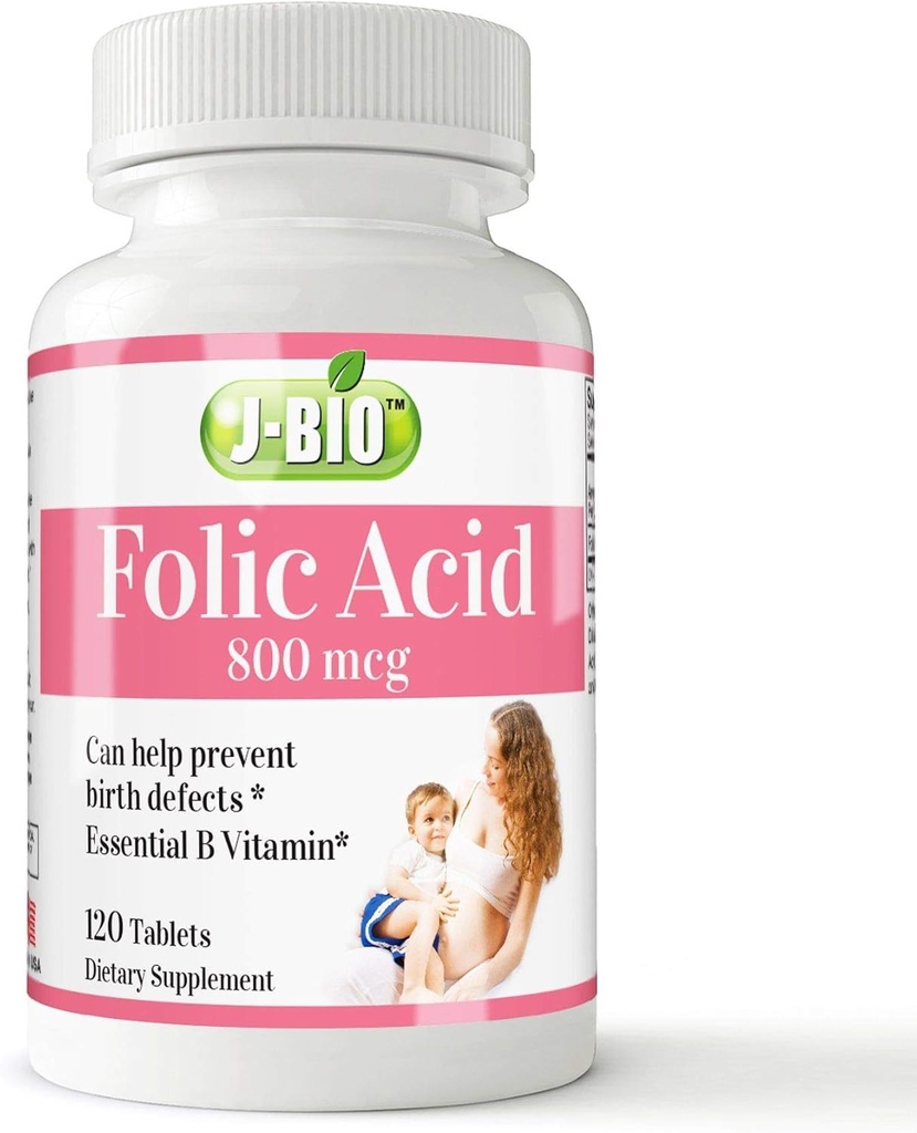 J-Bio Folic Acid 800mcg(120片) 每日保健制度和妇女产前护理
