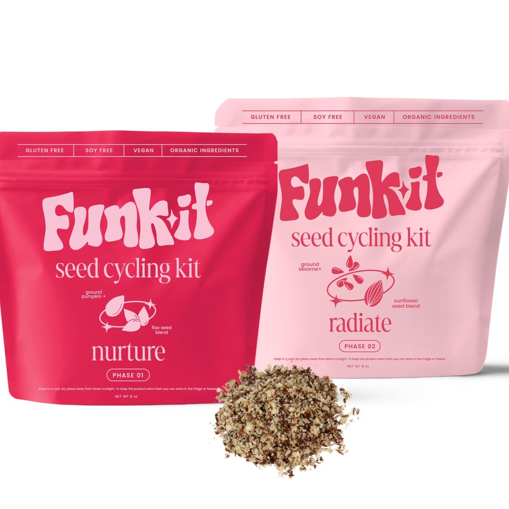 Funk It Wellness Seed Cycling Kit 有机 PMS Relief 每月供应 苏特克兰普斯 荷尔蒙阿克奈 木卫一和通用PMS 天然 PMS Relife PMS PMDD 支持 100%基于植物