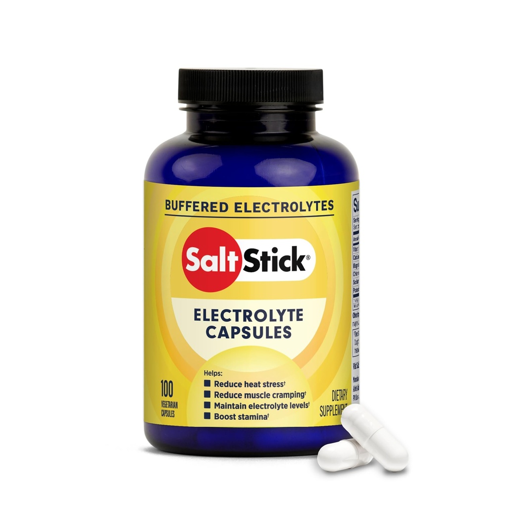 SaltStick Electrolyte Capsules with Vitamin D | Salt Pills with Electrolytes for Running, Endurance Sports Nutrition, Running Supplements | 100 Count Electrolyte Pills